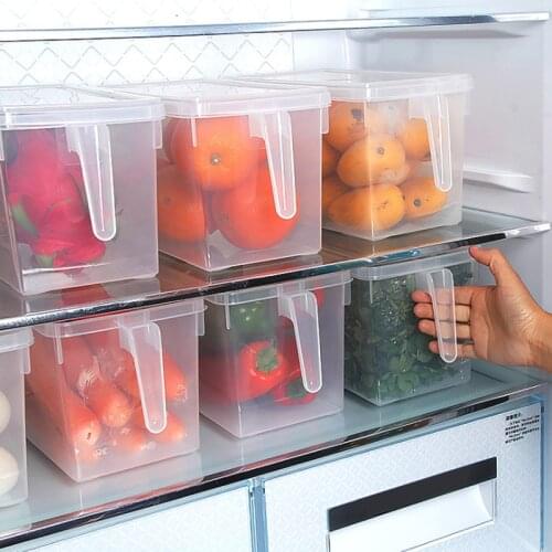 Transparent PP Storage Box Refrigerator Storage Boxes Kitchen Grains Beans Storage Contain Sealed Home Organizer Storage Boxes