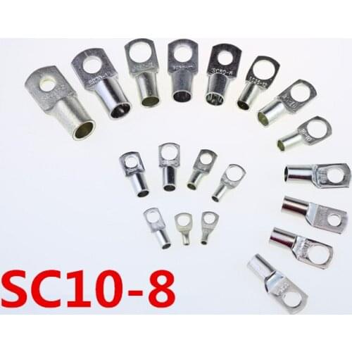 SC 10-8 10mm2 8mm Bolt Hole Tinned Copper Cable lugs Battery Terminals Brand New
