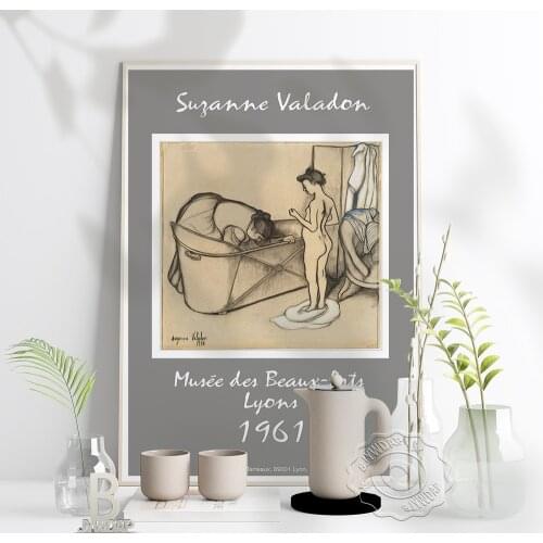 Suzanne Valadon Post-Impressionism Exhibition Museum Poster, Valadon Female Body Art Prints, France Home Shower Room Wall Decor