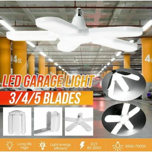 LED Bulb E27 85W LED Lamp Ceiling Fan Lampada LED Energy Saving Lamp Foldable Fan Blade Angle Adjustable for Home Garage Light