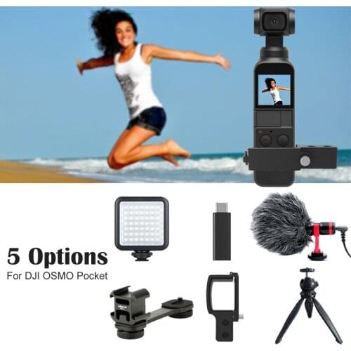 5 Options Kits Extension Mount Microphone 3.5mm Mic Adapter Mini Desk Tripod Pt-3 Gimbal Mount For DJI OSMO Pocket Accessories