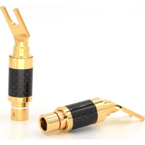 VB603G Spade Carboner Fiber Connector Y spade plug for speaker cable plug