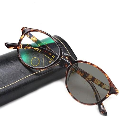 Vintage Transition Sun Photochromic Reading Glasses Men women Multifocal Diopter Progressive glasses Round reading glasses NX