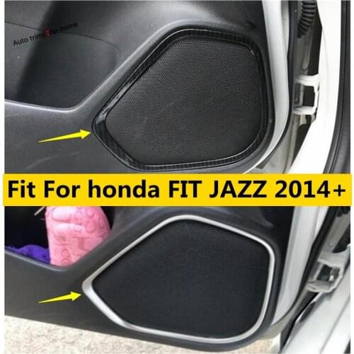 Yimaautotrims Inner Door Tweeter Stereo Speaker Audio Sound Loudspeaker Cover Trim 4 Pcs Fit For Honda FIT JAZZ 2014 - 2019 ABS