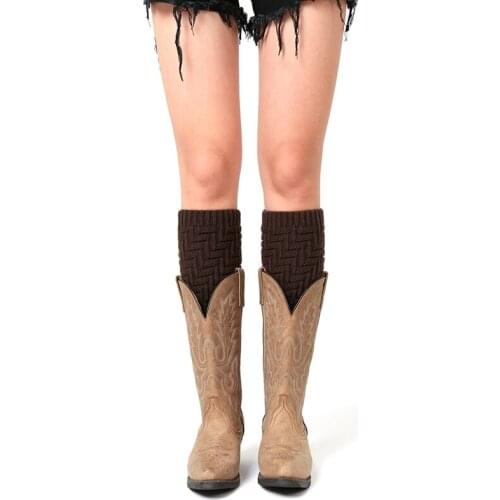 Women Winter Leg Warmers Geometric Thermal Acrylic Boot Cuffs Socks Cover Winter Shoe Boot Accessories Yoga Sport Socks
