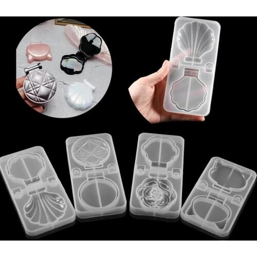 1pcs Makeup Mirror Resin Mold Silicone Folding Cosmetic Mirrors UV Epoxy Resin Molds For DIY Jewelry Making Findings Supplies