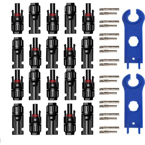 10pairs x PV Cable connector with 1pair Spanner connected solar panel Plug cable 2.5mm2 4mm2 and 6mm2 waterproof