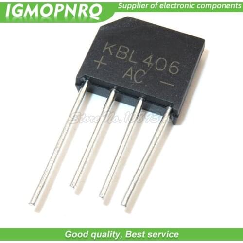 10pcs free shipping KBL406 ZIP Bridge Rectifiers 600V 4A new original