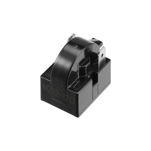 12 Ohm 2 Pin Refrigerator PTC Starter Relay Replacement Part Black