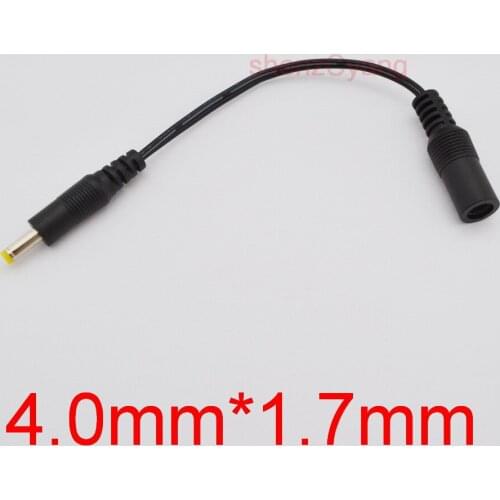 200pcs High quality All copper brand new DC cable power jack female 5.5mm x 2.1mm plug male 4.0mm x 1.7mm Cable plug adapter