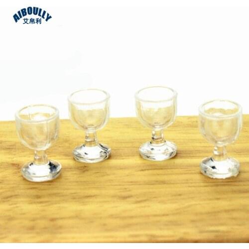 40pcs/lot 1:12 Dollhouse Miniature Kitchen wine glass Bar Furniture Accessories Doll House Toys for Children