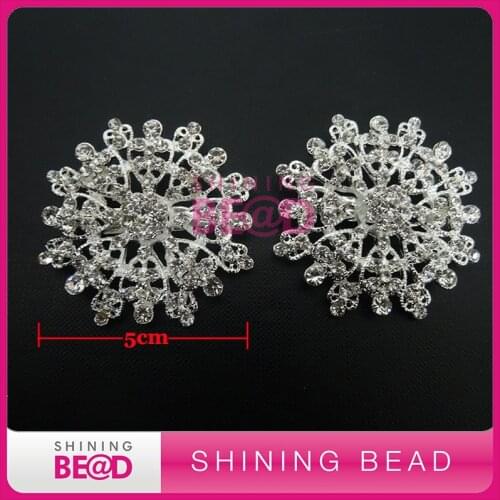 Free Shipping,50pieces/lot,flower crystal brooch pins for wedding bouquet, sliver clear rhinestone pin brooches wholesale