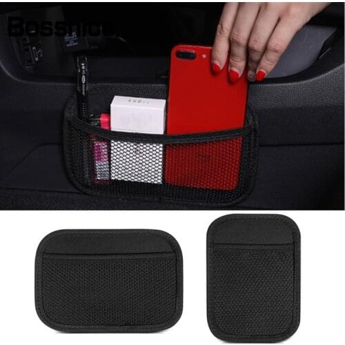 Bossnice 1Pcs Universal Car Storage Bag Net Pocket Car Seat Organizer Mesh Bag Truck SUV Auto Interior Accessories Phone Holder