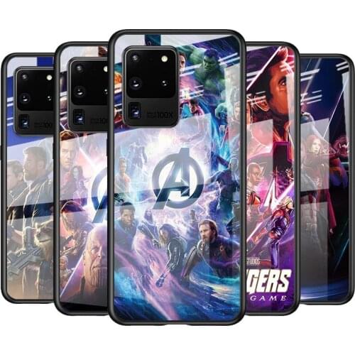 Tempered Glass Cover Marvel Avengers Heroes For Samsung Galaxy S21 Ultra Plus 5G M51 M31 M21 Shockproof Shell Phone Case
