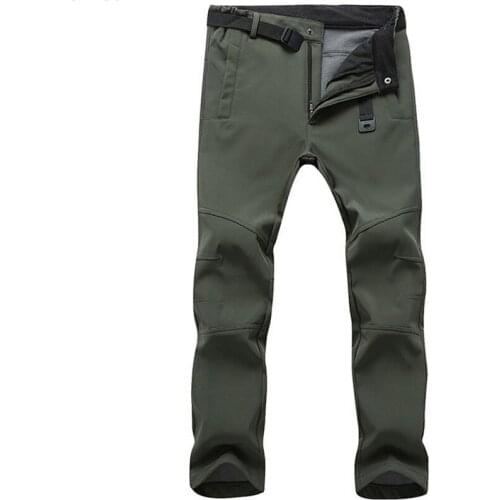Stretch Waterproof Pants Men Casual Winter Thick Warm Fleece Shark Skin Trousers Male Windbreaker Sweatpants Mens Tactical Pants