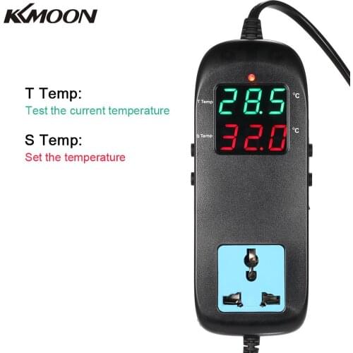 Electronic Thermostat LED Digital Display Breeding Temperature Controller Thermocouple Thermostat with Socket AC 90V-250V
