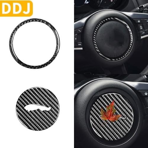 For Jaguar F-PACE XE XF S R Sport X761 X760 X260 Interior Accessories Carbon Fiber Steering Wheel Emblem Badge Logo Ring Sticker