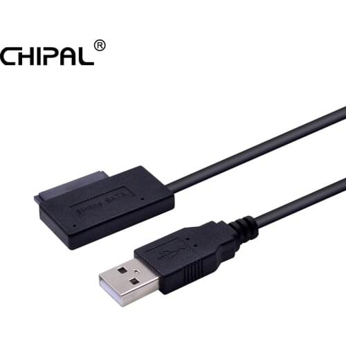 CHIPAL USB 2.0 to Mini Sata II 7+6 13Pin Adapter Converter Cable for Laptop CD/DVD ROM Slimline Drive Converter HDD Caddy