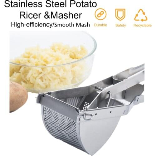 Potato Ricer Masher Fruit Vegetable Juicer Crusher Squeezer Stainless Steel Safe Kitchen Tools Cooking Accessories Home Gadgets