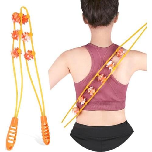 Hot Portable Rear Pull Roller Plastic Musle Massager Durable Massage Rope Household SSwell