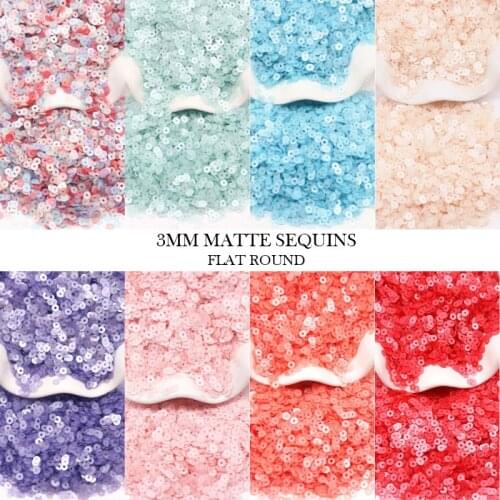 Matte Color Mix 3mm Sequins PVC Flat Round Loose Sequin Paillettes Sewing Wedding Craft for Garment Accessories Lentejuelas