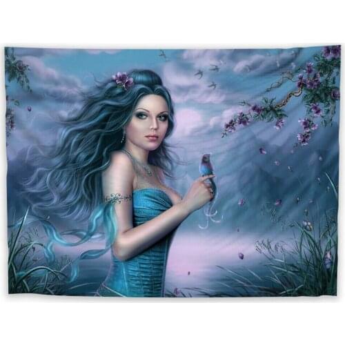 Cute Girl Wall Hanging Tapestry Psychedelic Bedroom Home Decoration