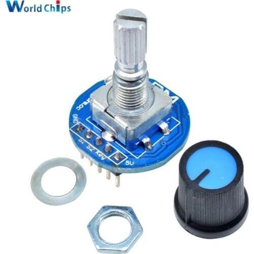 5pcs/lot diymore Rotary Encoder Module 5V Brick Sensor Development Round Audio Rotating Potentiometer Knob Cap for Arduino