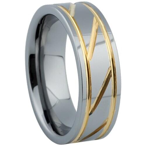 Mens ring Alliance 100% tungsten ring for men Anniversary gift unique man couple wedding rings male gold color 8mm