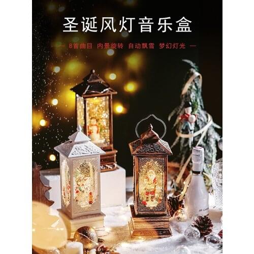Music box of Santa Claus, the crystal ball Music box rotation will automatically music decoration snow globe music home decor