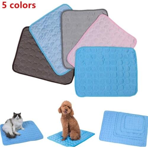 Pet Soft Summer Cooling Mats Blanket Pet Dog Self Cooling Pad Car Seat Ice Silk Mat Pet Cooling Non Sticking Blanket