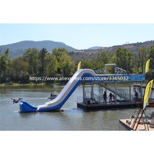 Popular giant inflatable yacht water slide, inflatable yacht floating water slide