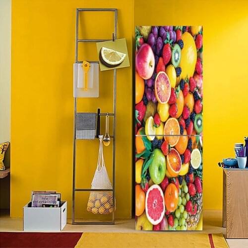 YBX025 A variety of Fruit vegetable Pattern Fridge Sticker PVC Refrigerator Door Kitchen Self-adhesive Wall Stickers Decor