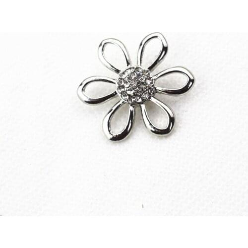 New arrive 10pcs/lot white crystal flower snaps buttons metal snap buttons for 18mm snap bracelets bangles diy jewelry
