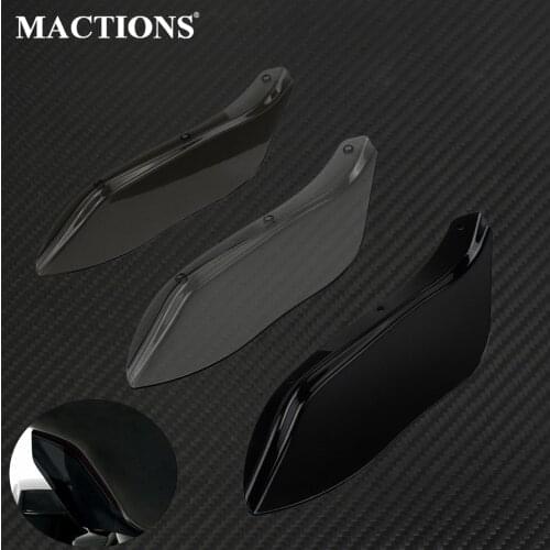 Motorcycle Black/Grey/Smoke Side Wing Windshield Fairing Air Deflector For Harley Touring Road King Street Glide FLHT 1996-2013