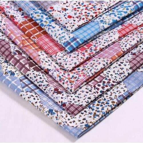 Small Floral Patchwork Polyester Fabric DIY Clothing dress Puzzle Printed Cloth handmade needlework Sewing Decoration materials
