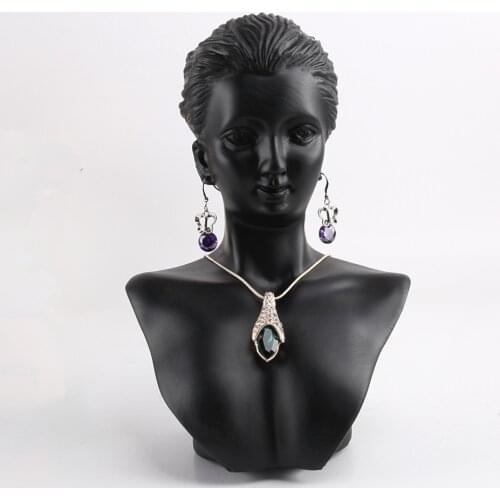 Prettyia Resin Mannequin Bust Jewelry Display Earrings Necklace Display Rack