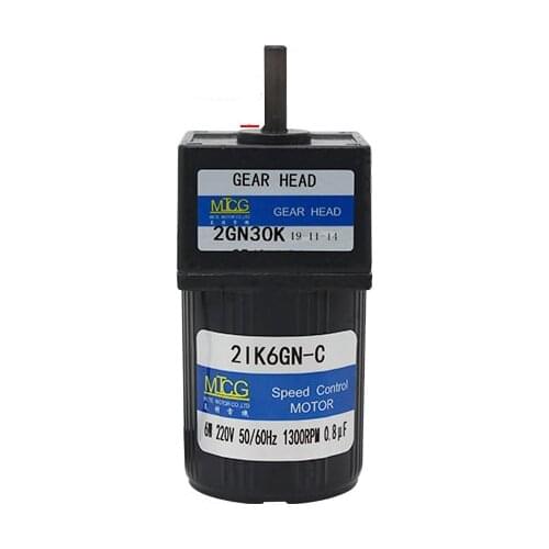 2IK6GN-C 6w 220V/380V AC Gear Reduction Induction Motor, Forward and Reverse, Fixed Speed 3K-200K