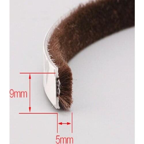 100M 9 x 5mm Self adhesive dustproof window door brush seal strip windproof weatherstrip