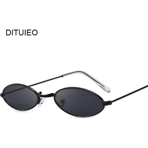 Fashion Women Sunglasses Famous Oval Sun Glasses Female Luxury Brand Metal Round Rays Frames Black Small Cheap Eyewear Oculos
