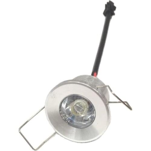 20pcs/lot silver Downlight Under 31mm Cabinet Spot Light 1w Ceiling Recessed Lamp Ac85-265v Dimmable Down Lights Free Shipping