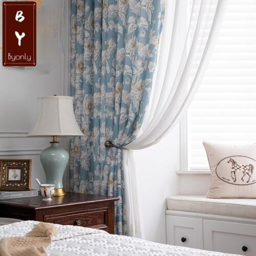 American Country Pastoral Printing Curtains Blackout Curtains for Living Room Bedroom Finished Curtains Custom