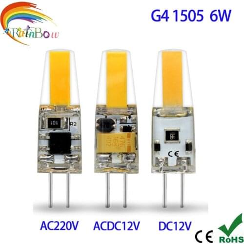 5pcs G4 LED Lamp AC DC 12V 220V Mini Lampada LED Bulb G4 1505 2609 COB Chip Light 360 Beam Angle Lights Replace 30W Halogen