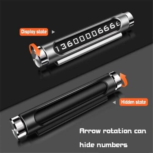 Luminous at night Car Temporary Parking Card Rotatable Telephone Number Plate Magnetic Adsorption Design Car Styling Promotion