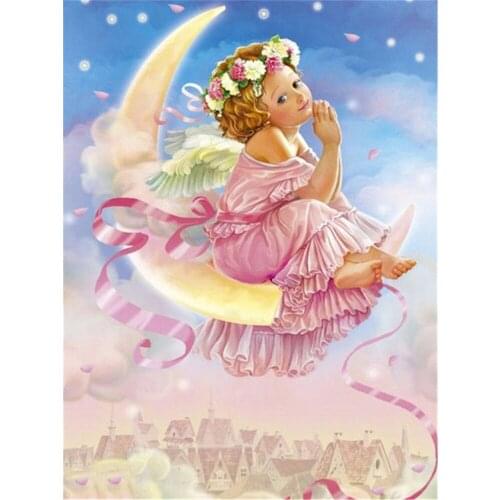 Angel Religion Printed Fabric 11CT Cross-Stitch Patterns DIY Embroidery DMC Threads Sewing Knitting Painting Craft Jewelry