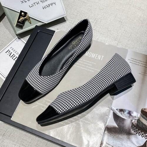 Women Shoes 2021 New Color Matching Womans Single Cozy Shoes Fashion Casual Thick Heels Loafers Ladies High Quality Work Shoes