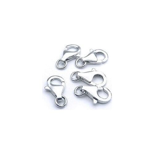 10pcs 925 Silver platinum plated lobster clasp with opening jump ring charms 925 Silver jewelry silver findings