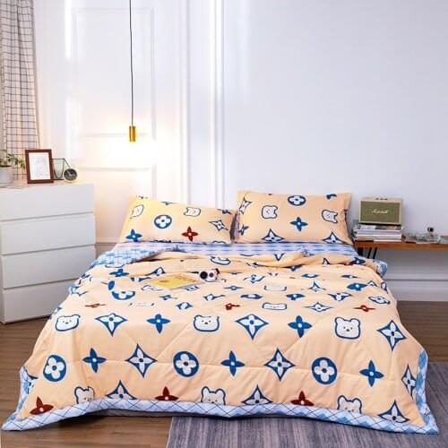 2021 Street Fashion Cartoon Mint Fragrance Summer Quilt Blanket Pink Blue Green 150 180 200