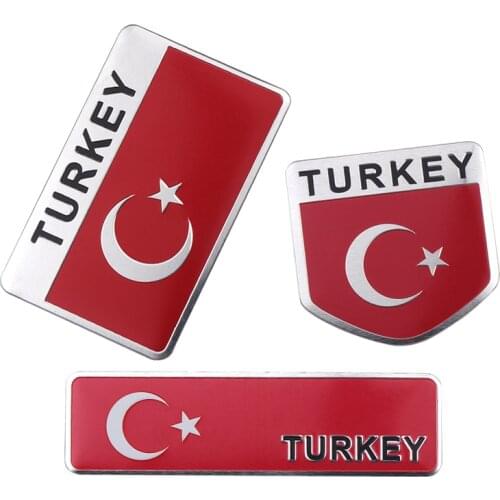 3D Aluminum Alloy Car Styling TURKEY Flags Emblem Badge Car Body Stickers Auto Motorcycles Exterior Decorating Decal Accessories