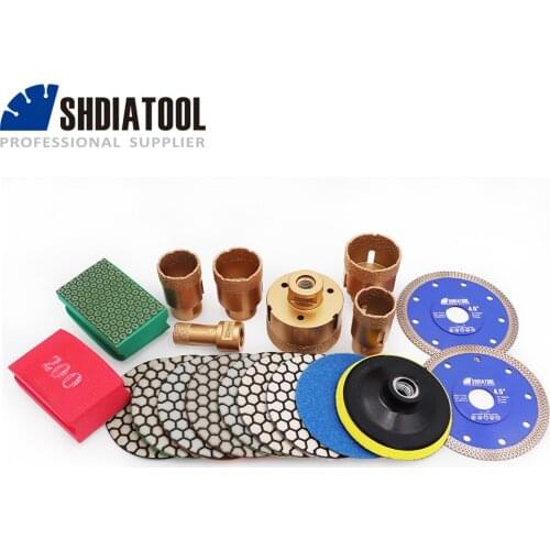 SHDIATOOL M14 Vacuum Brazed Diamond Golden Drill Core Bits And SAW Blade And Hand Polishing