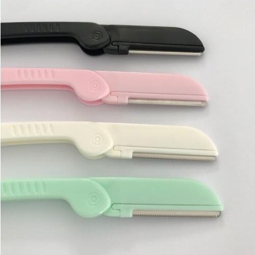 1pcs Foldable Portable Womens Razors Makeup Facial Eyebrow Lip Folding Razor Hair Remover Sharp Stainless Steel Cutting Safety